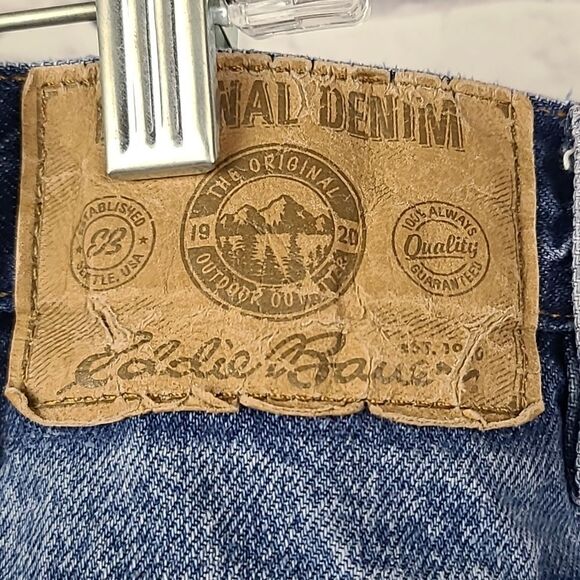 Eddie Bauer Men's 42x27 Classic Basic Heavy Weight Denim Blue Jeans Y2k - Picture 5 of 10